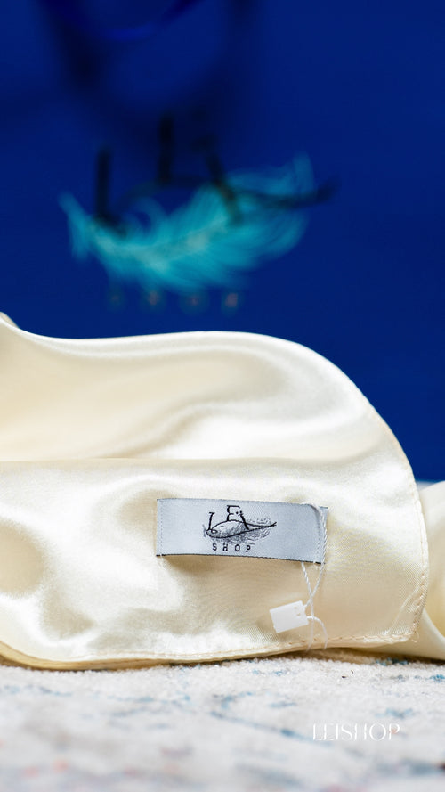 Carré de satin Jaune/crème