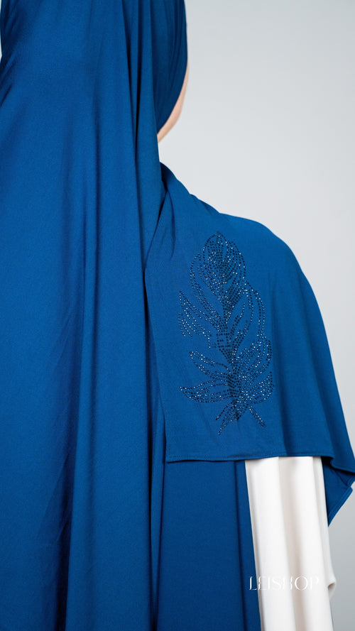 Large Navy Blue Feather 