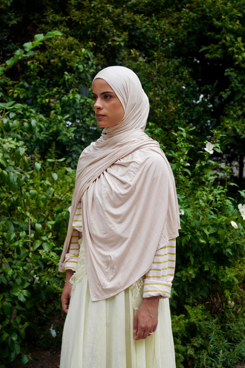 Beige bamboo jersey