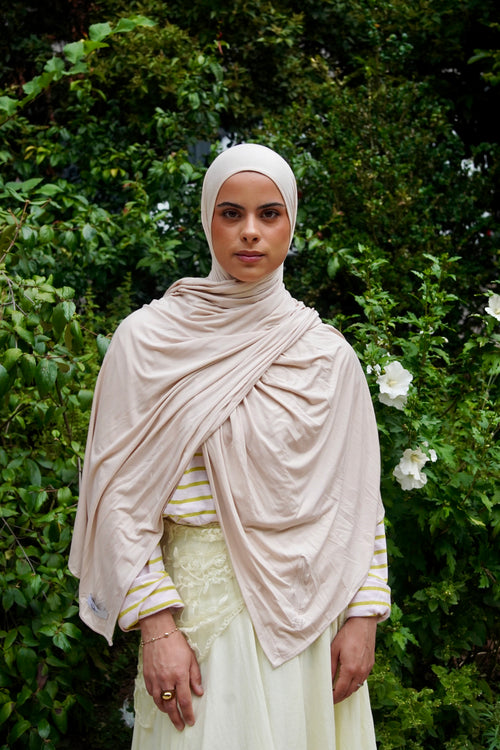 Beige bamboo jersey