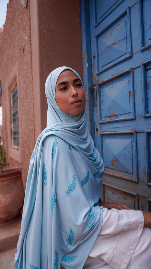 Mini Baby Blue Feather