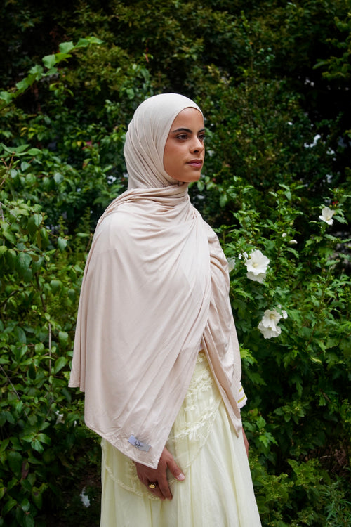 Beige bamboo jersey