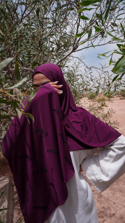 Mini plume Aubergine