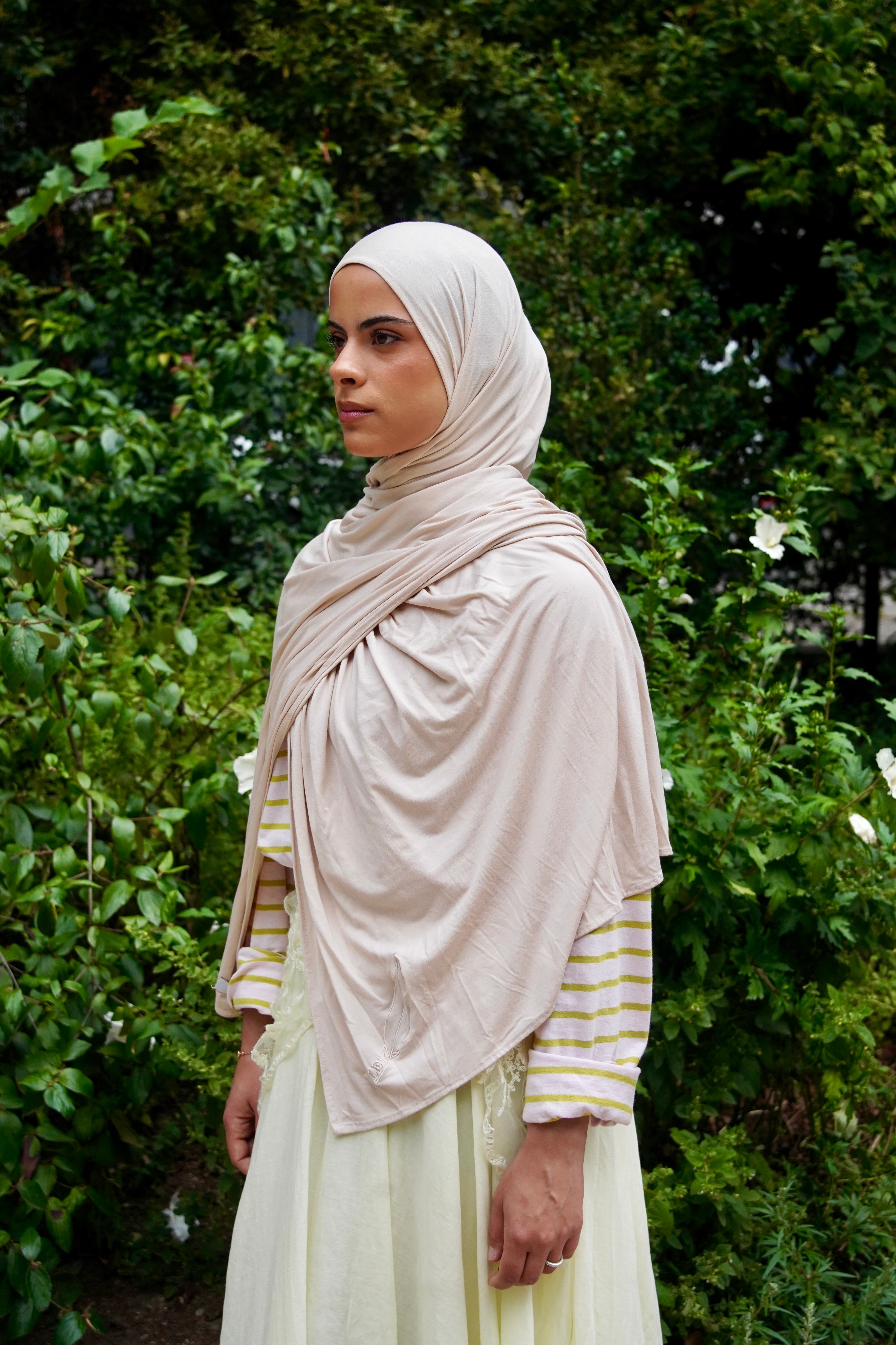 Beige bamboo jersey