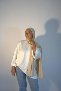 Bonnet bamboo à nouer Beige