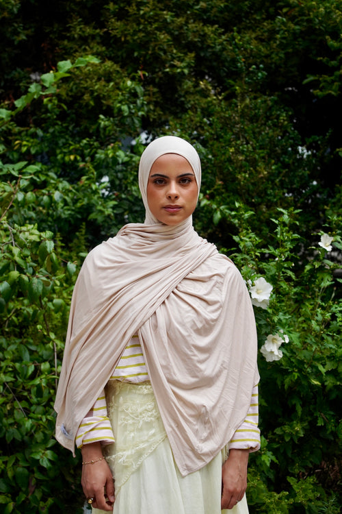Beige bamboo jersey