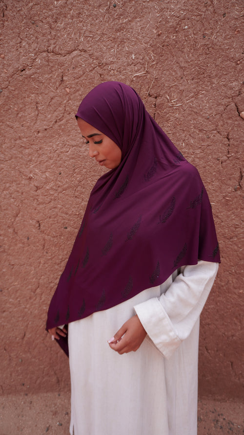 Mini plume Aubergine