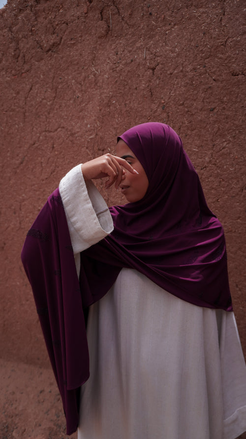 Mini plume Aubergine