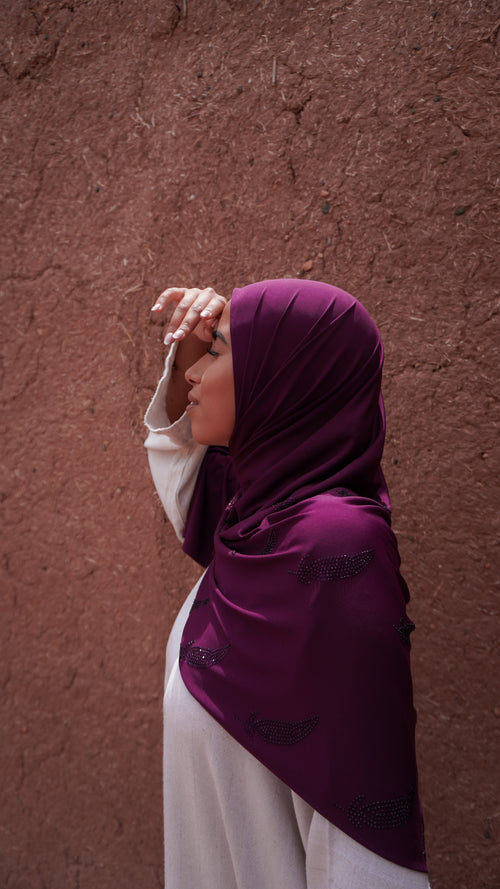 Mini plume Aubergine